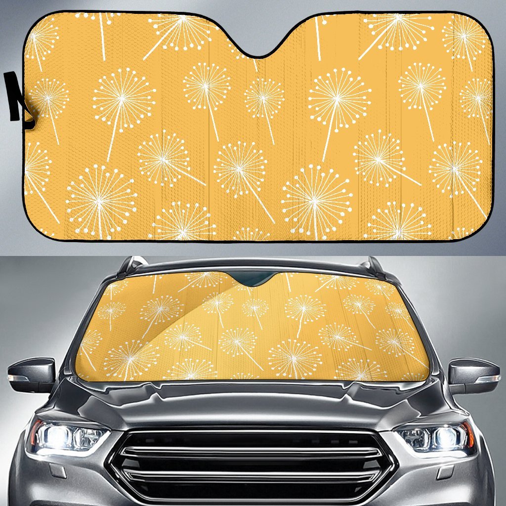 Dandelion Yellow Pattern Print Car Sun Shade