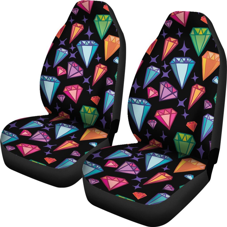 Diamond Colorful Print Pattern Seat Cover Car Seat Covers Set 2 Pc, Car Accessories Car Mats Diamond Colorful Print Pattern Seat Cover Car Seat Covers Set 2 Pc, Car Accessories Car Mats - Vegamart.com