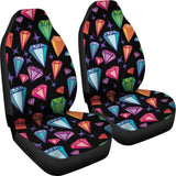 Diamond Colorful Print Pattern Seat Cover Car Seat Covers Set 2 Pc, Car Accessories Car Mats Diamond Colorful Print Pattern Seat Cover Car Seat Covers Set 2 Pc, Car Accessories Car Mats - Vegamart.com