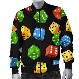 Dice Colorful Pattern Print Men Casual Bomber Jacket
