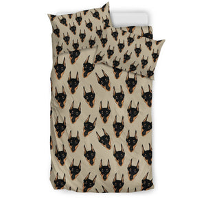 Dog Doberman Pattern Print Duvet Cover Bedding Set