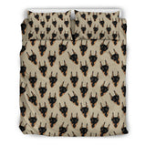 Dog Doberman Pattern Print Duvet Cover Bedding Set