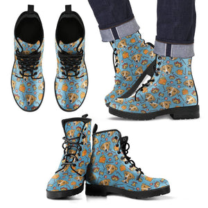 Dog Jack Russell Pattern Print Men Women Leather Boots