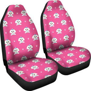 Dog Maltese Puppy Pattern Print Seat Cover Car Seat Covers Set 2 Pc, Car Accessories Car Mats Dog Maltese Puppy Pattern Print Seat Cover Car Seat Covers Set 2 Pc, Car Accessories Car Mats - Vegamart.com