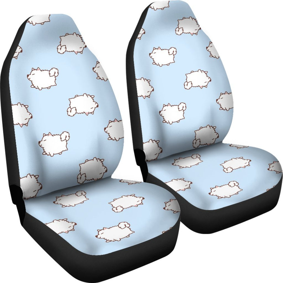 Dog Somoyed Pattern Print Seat Cover Car Seat Covers Set 2 Pc, Car Accessories Car Mats Dog Somoyed Pattern Print Seat Cover Car Seat Covers Set 2 Pc, Car Accessories Car Mats - Vegamart.com
