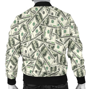 Dollar Money Pattern Print Men Casual Bomber Jacket