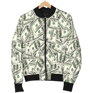 Dollar Money Pattern Print Men Casual Bomber Jacket