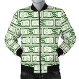 Dollar Money Print Pattern Men Casual Bomber Jacket