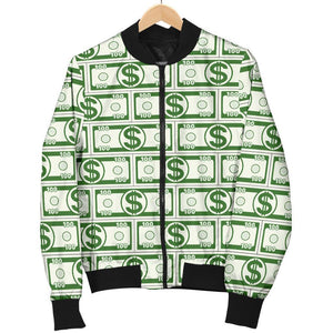 Dollar Money Print Pattern Men Casual Bomber Jacket