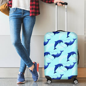 Dolphin Heart Pattern Luggage Cover Protector