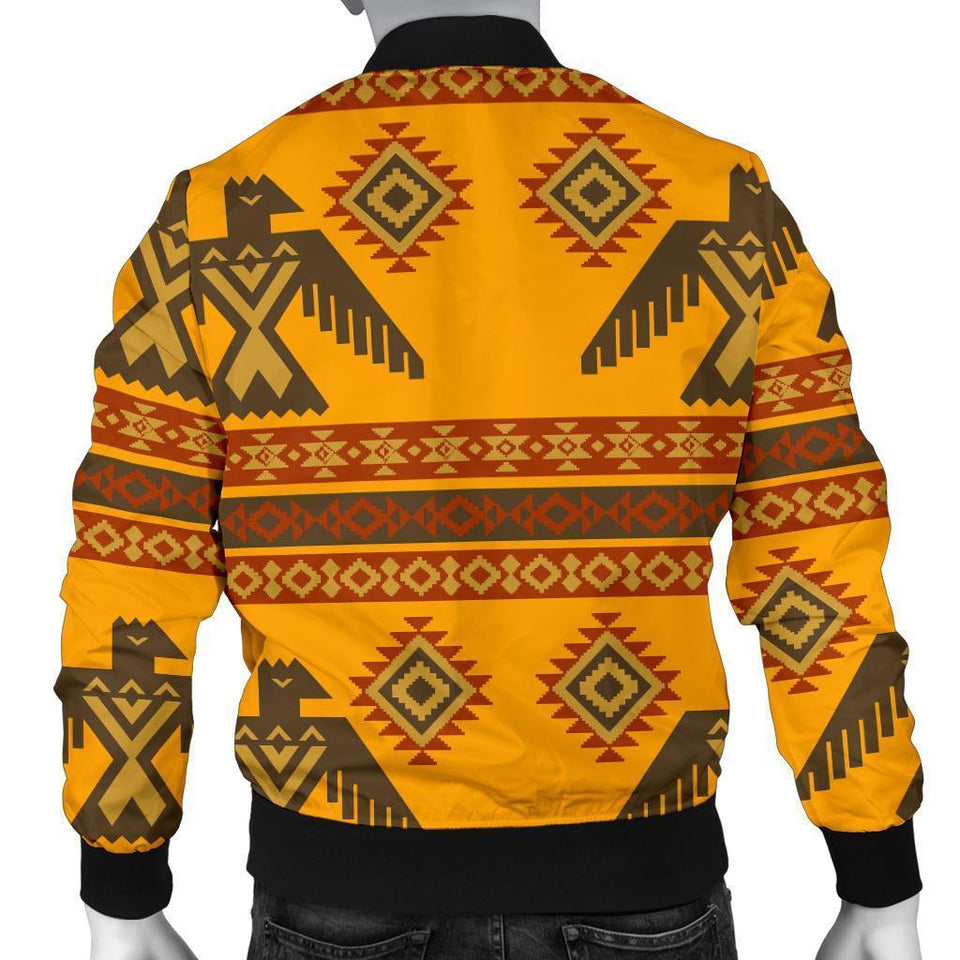 Eagle Aztec Pattern Print Men Casual Bomber Jacket