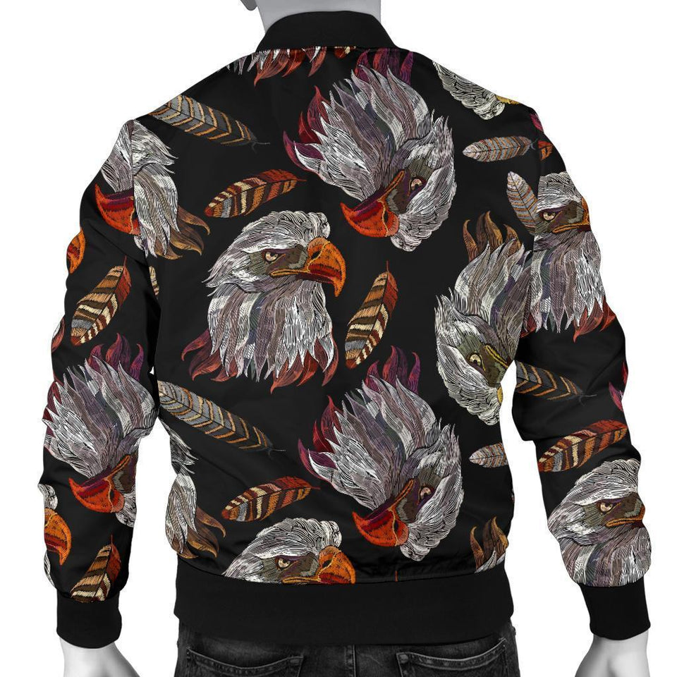 Eagle Pattern Print Men Casual Bomber Jacket