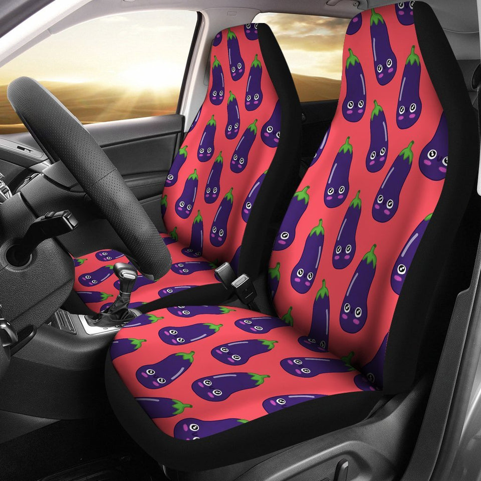 Eggplant Funny Print Pattern Seat Cover Car Seat Covers Set 2 Pc, Car Accessories Car Mats Eggplant Funny Print Pattern Seat Cover Car Seat Covers Set 2 Pc, Car Accessories Car Mats - Vegamart.com