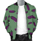 Eggplant Pattern Print Men Casual Bomber Jacket