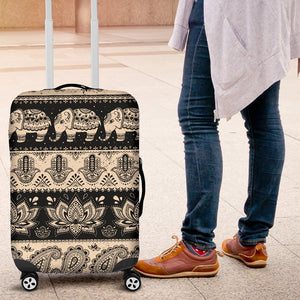 Elephant Hansa Lotus Pattern Luggage Cover Protector
