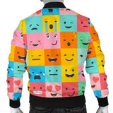 Emoji Pattern Print Men Casual Bomber Jacket