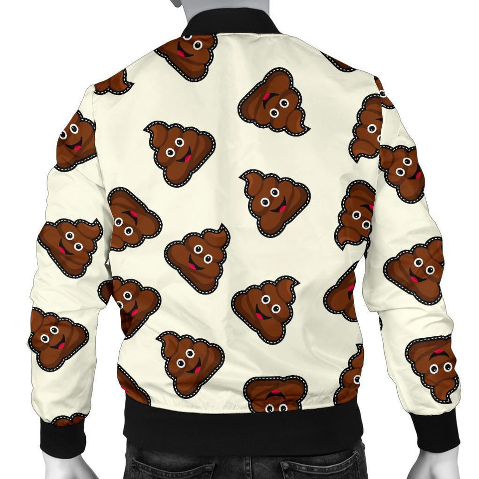 Emoji Poop Pattern Print Men Casual Bomber Jacket