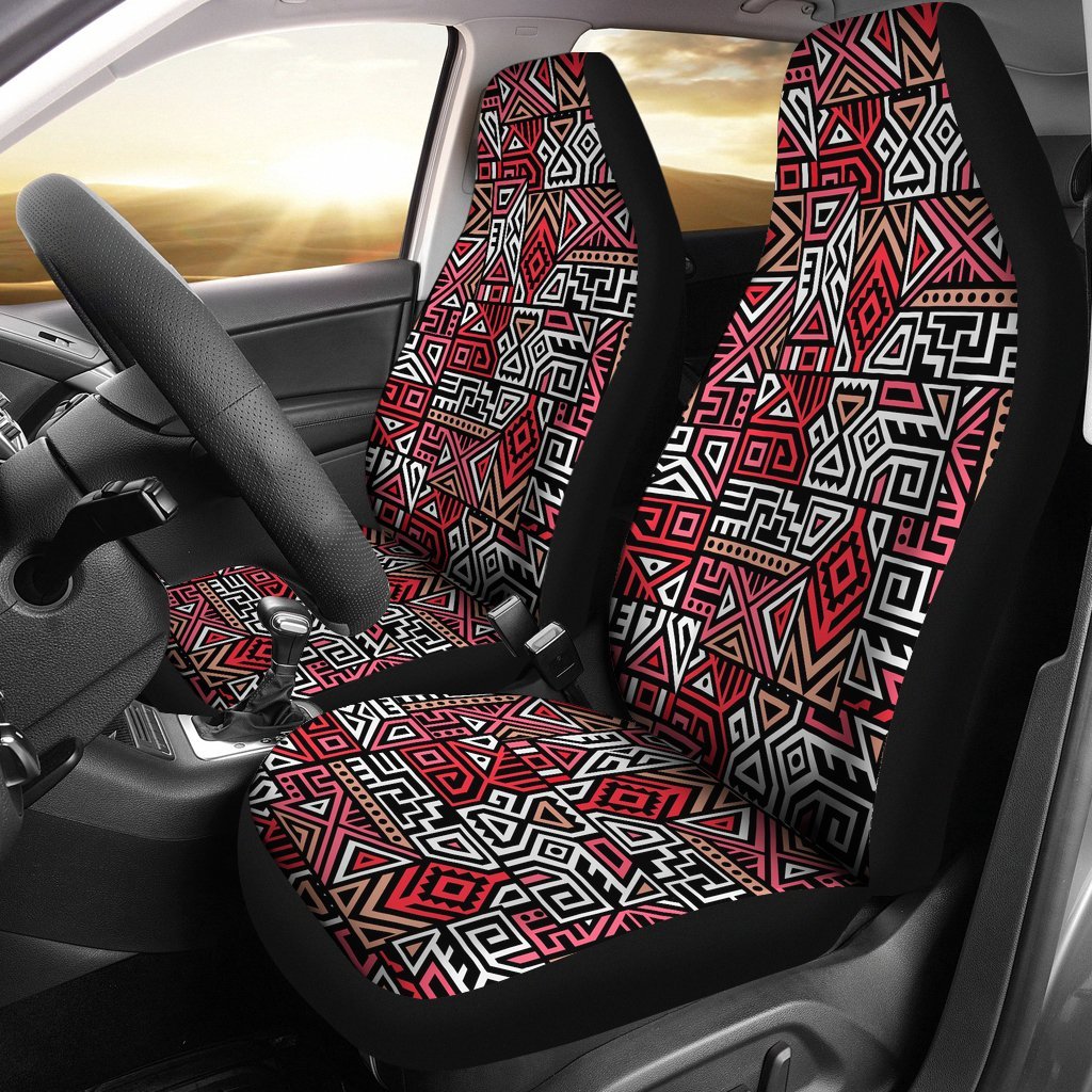 Ethnic Red Print Pattern Seat Cover Car Seat Covers Set 2 Pc, Car Accessories Car Mats Ethnic Red Print Pattern Seat Cover Car Seat Covers Set 2 Pc, Car Accessories Car Mats - Vegamart.com