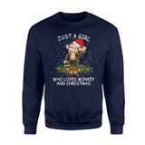 Just A Girl Who Love Monkey And Merry Christmas Xmas Santa Claus Laugh Hat Light Gift Funny Apparel Clothing T-Shirt - Standard Fleece Sweatshirt Just A Girl Who Love Monkey And Merry Christmas Xmas Santa Claus Laugh Hat Light Gift Funny Apparel Clothing T-Shirt - Standard Fleece Sweatshirt - Vegamart.com