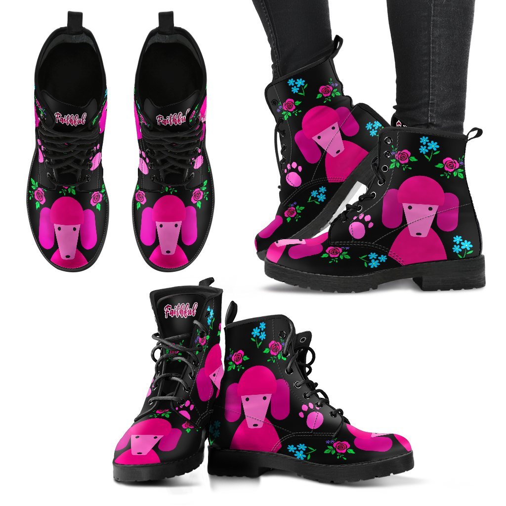 Faithful Poodles Women's Leather Boots for Poodle Dog Lovers
