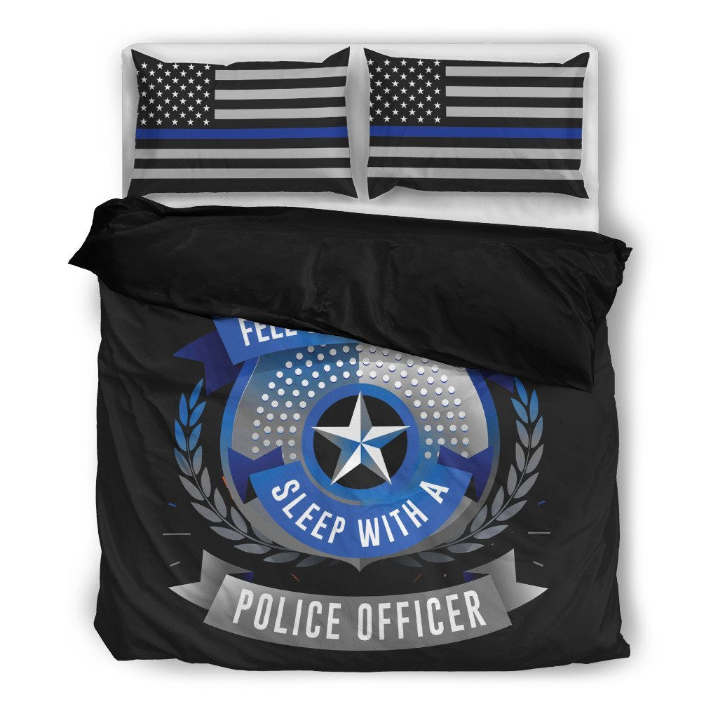 Feel Safe At Night Sleep with a Police Officer Pillow & Duvet Covers Bedding Set