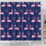 Flamingo Christmas Shower Curtain