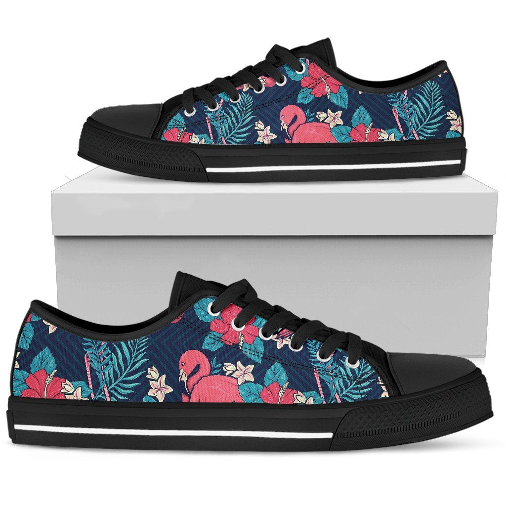 Flamingo Red Hibiscus Pattern Low Top Shoes For Men, Women Flamingo Red Hibiscus Pattern Low Top Shoes For Men, Women - Vegamart.com