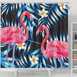 Flamingo Red Hibiscus Shower Curtain