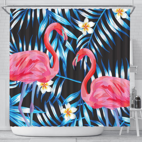 Flamingo Red Hibiscus Shower Curtain