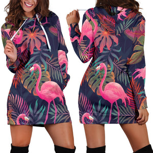 Flamingo Tropical Pattern Hoodie Dress 3D Style Women All Over Print Flamingo Tropical Pattern Hoodie Dress 3D Style Women All Over Print - Vegamart.com