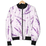 Floral Lavender Pattern Print Men Casual Bomber Jacket