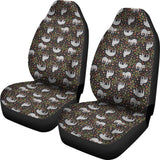 Floral Sloth Pattern Print Seat Cover Car Seat Covers Set 2 Pc, Car Accessories Car Mats Floral Sloth Pattern Print Seat Cover Car Seat Covers Set 2 Pc, Car Accessories Car Mats - Vegamart.com
