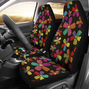 Flower Power Colorful Print Pattern Car Seat Covers Set 2 Pc, Car Accessories Car Mats Covers Flower Power Colorful Print Pattern Car Seat Covers Set 2 Pc, Car Accessories Car Mats Covers - Vegamart.com