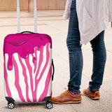 Flowing Pink paint Zebra Luggage Cover Protector