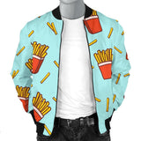 French Fries Print Pattern Men Casual Bomber Jacket