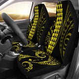 Hawaii Kakau Yellow Polynesian Car Seat Covers - AH - J1