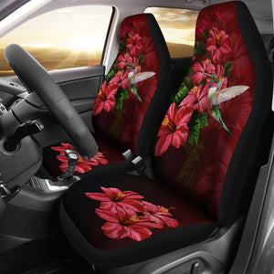 Hawaii Red Hibiscus Humming Bird Car Seat Covers - AH - J5