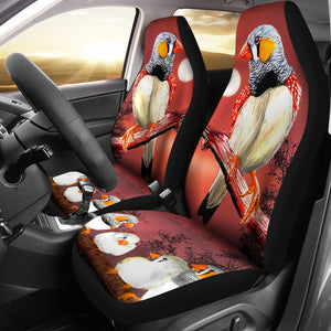 Zebra Finch Bird Print Car Seat Covers-Free Shipping