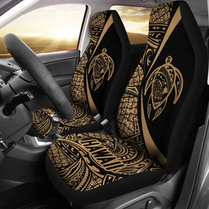 Hawaii Turtle Map Polynesian Car Seat Covers - Gold - Circle Style - AH J9