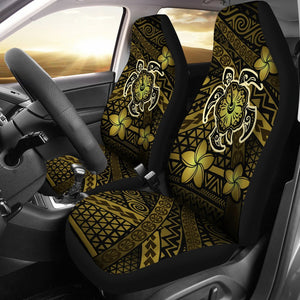 Hawaii Mix Polynesian Turtle Plumeria Car Seat Covers  - AH - Nick Style - Yellow - J5