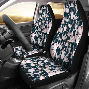 Border Collie In Lots Print Car Seat Covers-Free Shipping