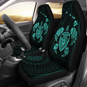 Hawaii Turtle Hibicus Map Car Seat Covers - Turquoise - AH - J6
