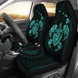 Hawaii Turtle Hibicus Map Car Seat Covers - Turquoise - AH - J6
