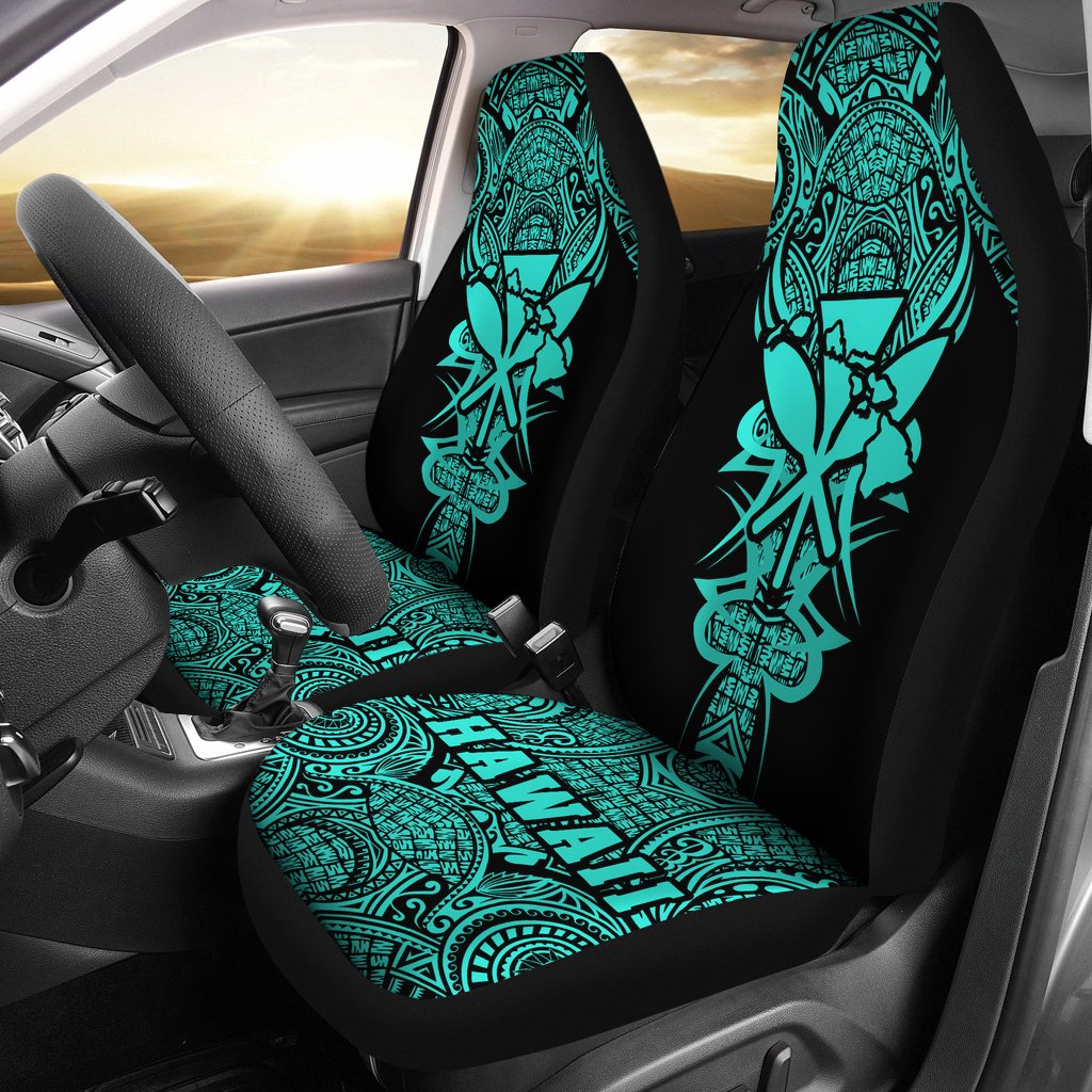 Kanaka Map Polynesian Car Seat Cover - Turquoise - Armor Style - AH J9