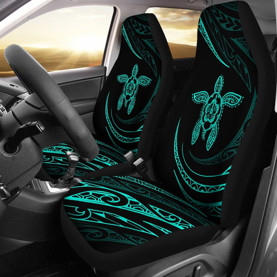 Hawaii Hawaii Turtle Hibiscus Car Seat Covers - Turquoise - Frida Style - J96