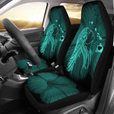 Alohawaii Car Seat Covers - Hawaii Hula Girl Hibiscus Map Turquoise - AH J4