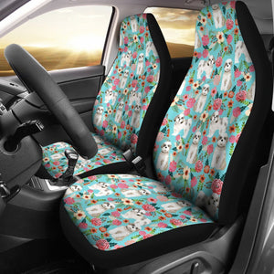 Shih Tzu Dog Floral Print Car Seat Covers-Free Shipping