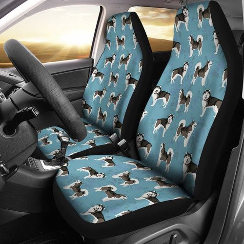 Alaskan Malamute Dog In Lots Print Car Seat Covers-Free Shipping