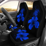 Hawaii Hibiscus Car Seat Cover - Turtle Map - Blue - AH J9