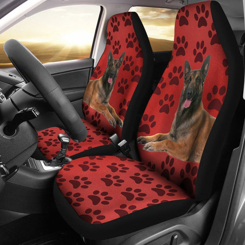 Belgian malinois Dog With Paws Print Car Seat Covers-Free Shipping
